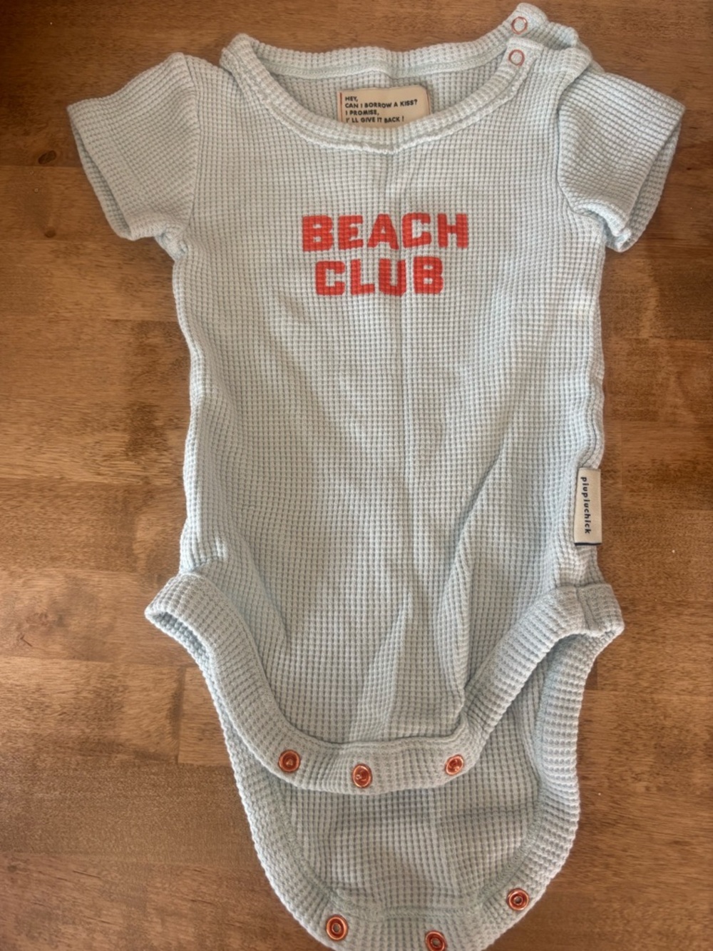 PiuPiuchick waffle Beach Club Baby One-Piece Bodysuit